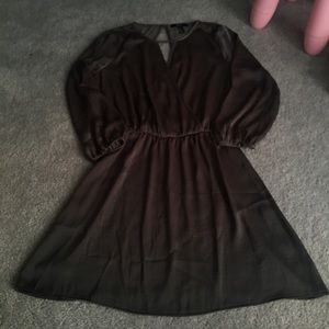 Army green open back dress